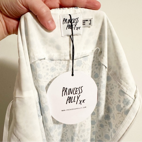 Princess Polly NWT Amara Midi Slip Dress in Blue Multi - Picture 8 of 12